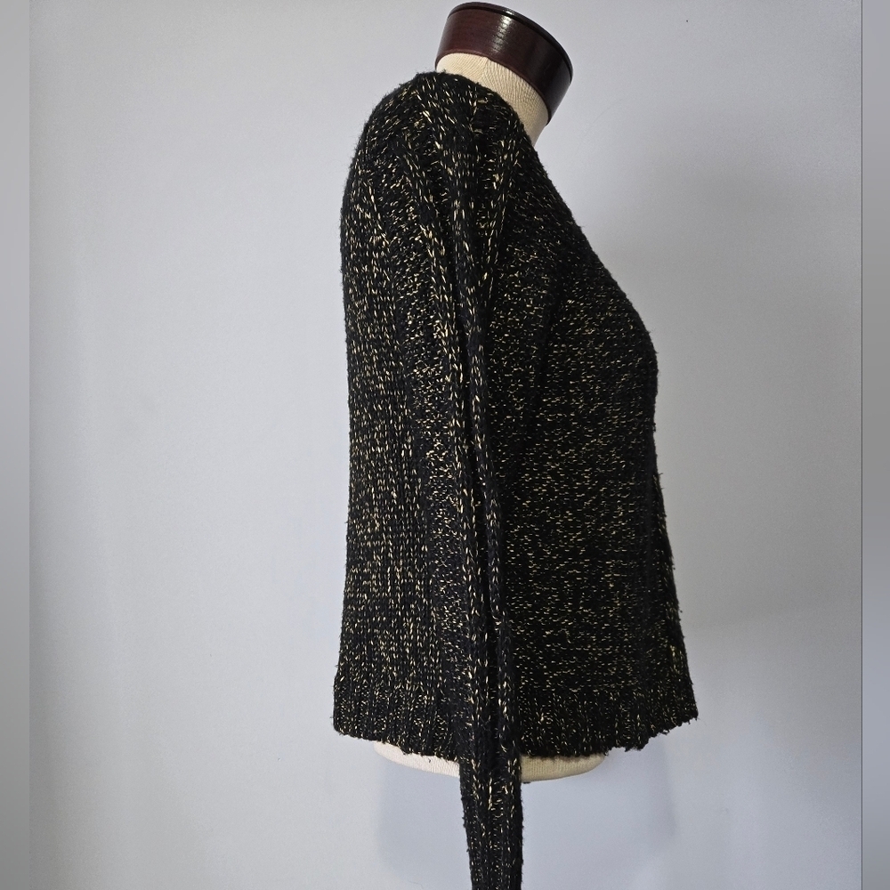 QED LONDON Black and Gold Knit Sweater. Size Small - Picture 4 of 9